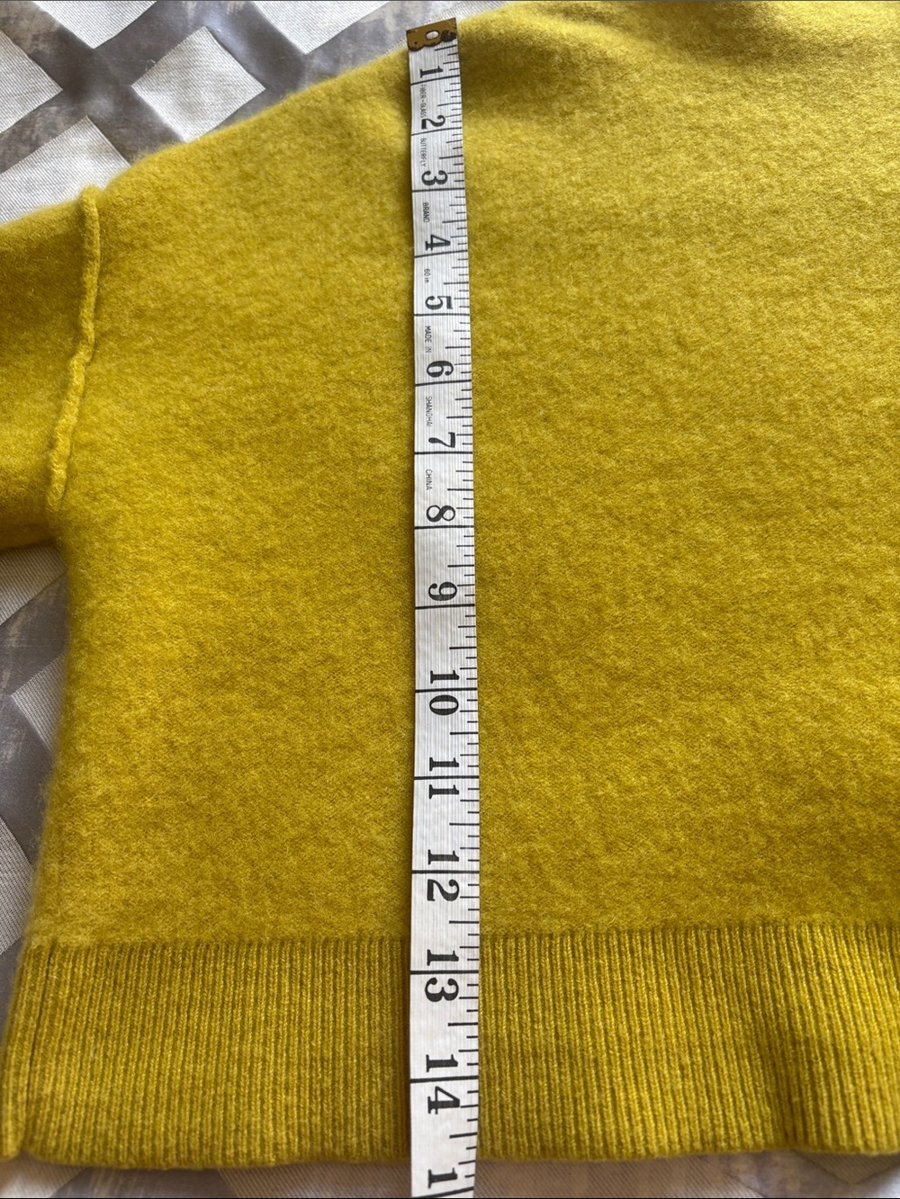 Pilcro Cropped Turtleneck Sweater in Mustard - Picture 6 of 9